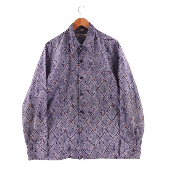 Spire California Other - Vintage Spire California Men XL Blue Geometric Diamond Disco Shirt 60s/70s Retro